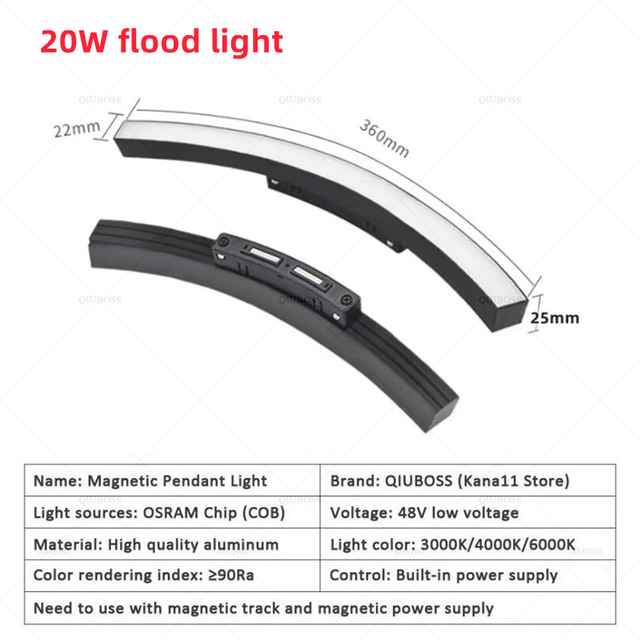 20Round Magnetic Track light Embedded Surface Mounted Living Room Arc Without Main Light Dark Mounted Led Borderless Line Lights - magnetic track led light - 13