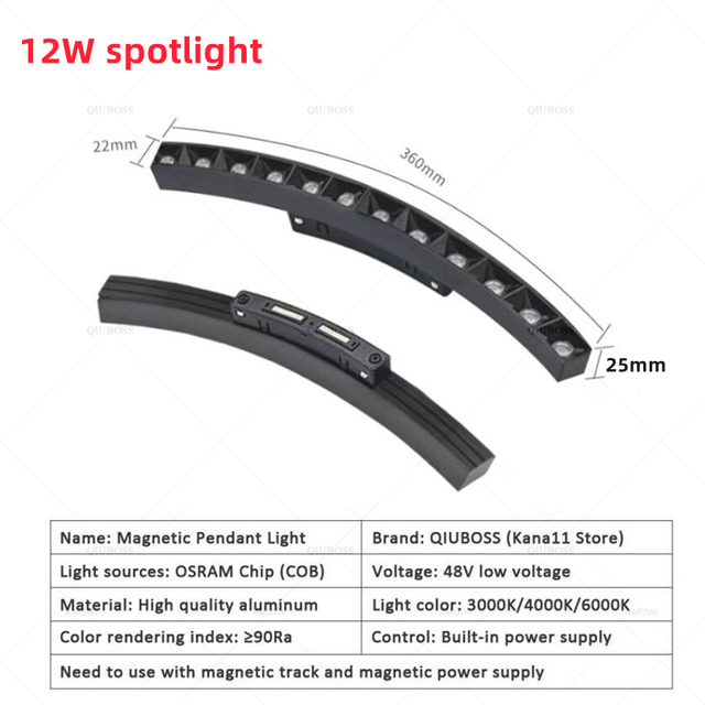 20Round Magnetic Track light Embedded Surface Mounted Living Room Arc Without Main Light Dark Mounted Led Borderless Line Lights - magnetic track led light - 11